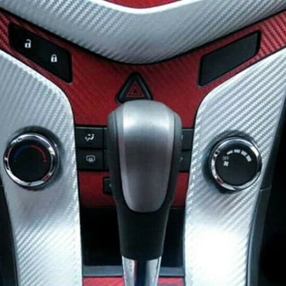 Car Silver Carbon Fiber Vinyl Wrap Sticker Interior Accessories Panel 50X12Inch