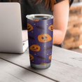 thumbnail image 4 of 20oz Tumblers Halloween Pumpkins and Bats on Purple Stainless Steel Vacuum Insulated Double Wall Travel Tumbler Cups Mug with Lid and Straw,Cleaning Brush for Cold & Hot Drinks, 4 of 7