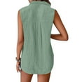 thumbnail image 3 of Umfun Summer Womens Tank Tops V Neck Casual Flowy Sleeveless Shirts for Women Bottoming Slim Short Tops Green A XXL, 3 of 6