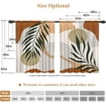 thumbnail image 6 of 42 x 63 Inch Mid Century Boho Curtains Aesthetic Abstract Geometric Modern Curtains Rod Pocket Bohemian Arch Leaves Window Treatment Linen Drapes Living Room Bedroom Home Decoration 2 Panels, 6 of 6