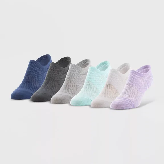 Peds All Day Active Women's 6pk Ultra Low No Show Socks - Assorted Colors 5-10: Arch Support, Breathable Mesh