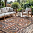 thumbnail image 3 of CAMILSON Spring Geometric Arch Striped Easy-Cleaning Non-Shedding Washable Outdoor Indoor Area Rug Orange 6x9, 3 of 8