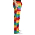 thumbnail image 2 of #followme Polar Fleece Pajama Pants for Men Sleepwear PJs (Rainbow Stripe, Large), 2 of 3