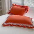 thumbnail image 4 of Ruffle Lace Polyester Duvet Cover Set -Girl Burnt Orange Bedding-3 Piece Full, 4 of 9