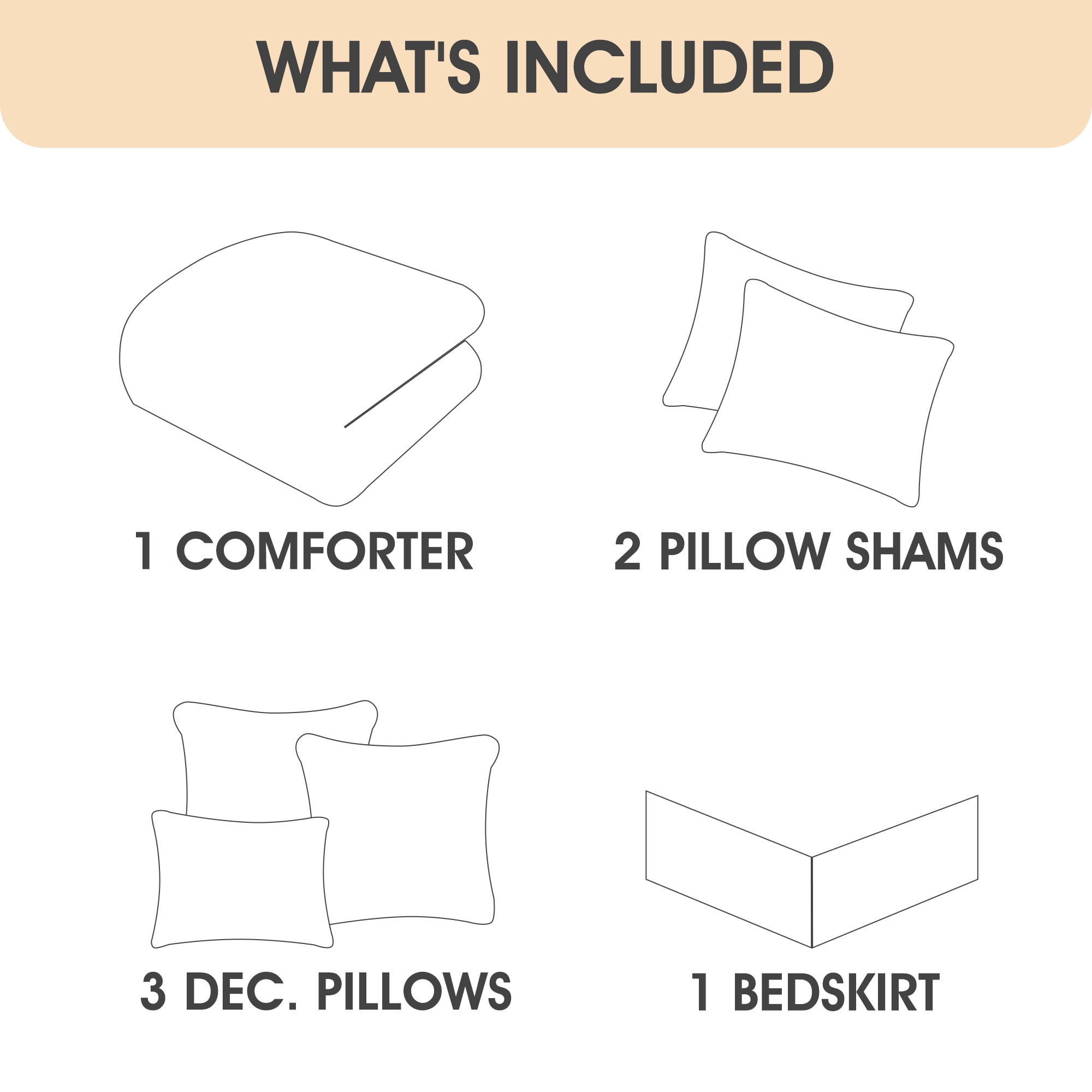 Lanco Taupe Comforter Set California King Size , Geometric Bedding Set , Jacquard with Matching Solid Piecework