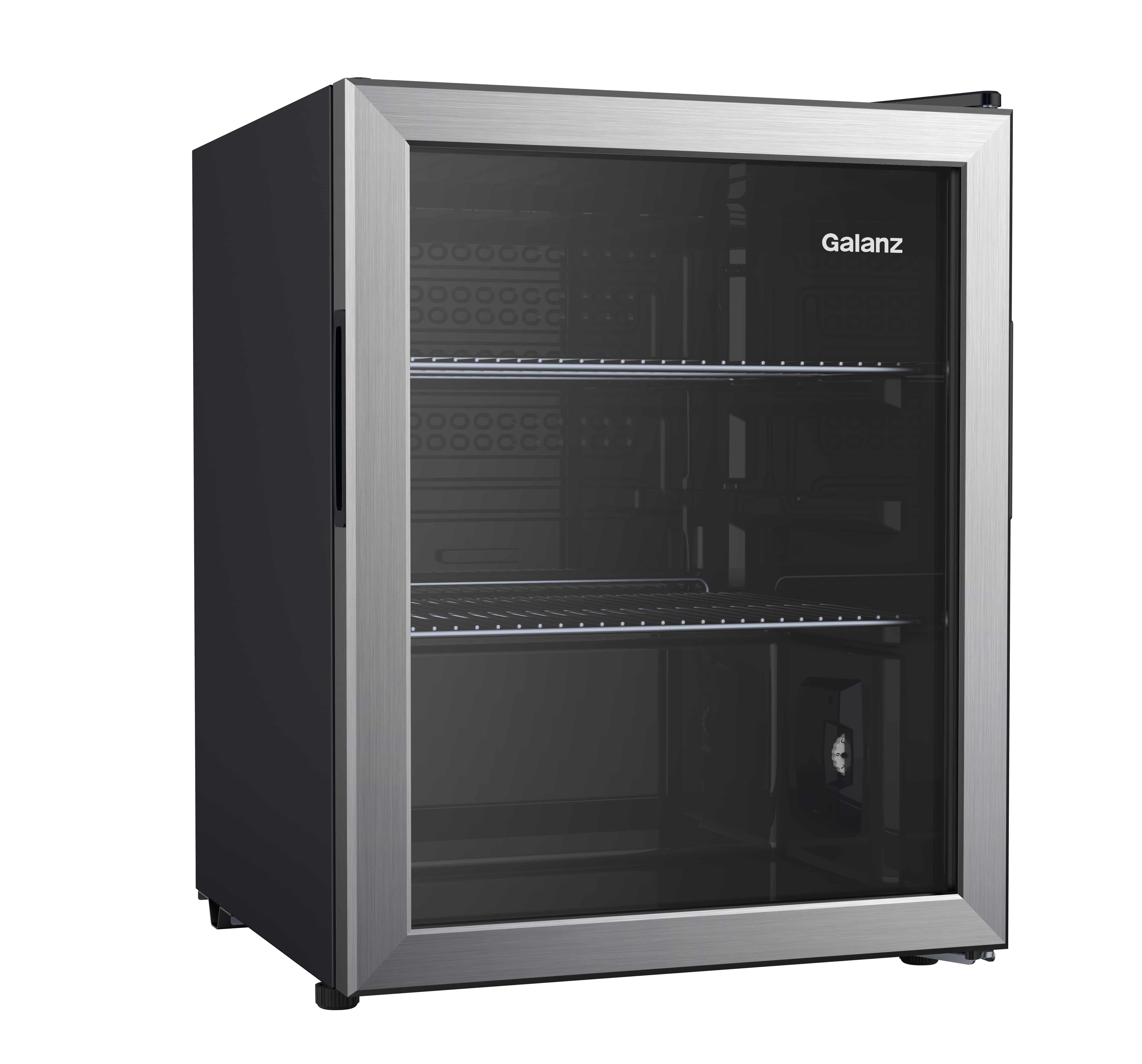Galanz 85 Can Beverage Cooler, Glass Door Beverage Refrigerator, Drink Fridge for Soda, Beer & Wine, Freestanding for Home, Office, Bar