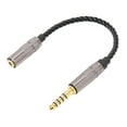 thumbnail image 2 of Earphone Extension Cable, Gold Plated Black Headphone Adapter Cable Portable Oxidation Resistance  For DAP, 2 of 8