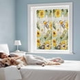 thumbnail image 4 of Sunflower Bee Window Privacy Film, Vintage Summer Botanical Farmhouse Static Cling UV Sun Blocking Tint Film Heat Control Windows Films for Bedroom Bathroom, Window Stickers 17.7"x39.3", 4 of 8