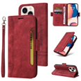 thumbnail image 1 of Nalacover Wallet Case for iPhone 14 Pro, Wrist Hand Strap Premium PU Leather TPU Shockproof Flip Cover with Kickstand Card Slots Holder Magnetic Clasp Case for iPhone 14 Pro, Red, 1 of 8
