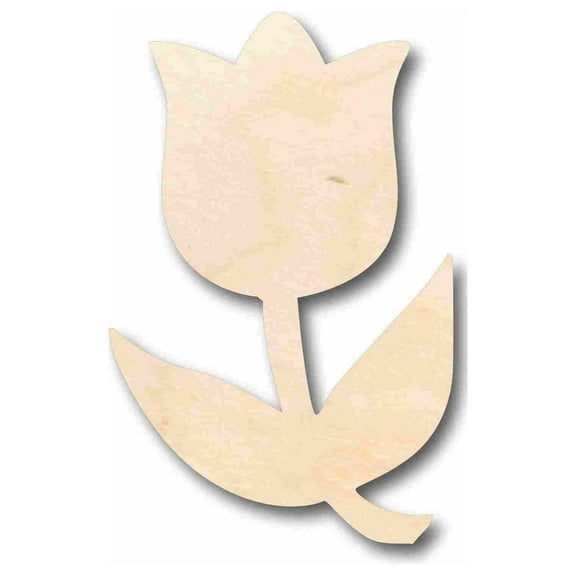 Unfinished Wood Tulip Flower Silhouette - Craft- up to 46" DIY 12" / 1/4"