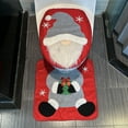 thumbnail image 6 of Shoreew Santa Toilet Seat Cover 2-Piece Christmas Bathroom Set Santa Claus Toilet Seat Cover And Mat Set for New Year Indoor Bathroom Decor, 6 of 7