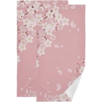 2 Pcs Watercolor Blue Butterfly Decorative Hand Towels for Bathroom,Soft Absorbent Pink Butterflies Pattern Dish Towels for Kitchen,Quick Dry Guest Bathroom Towels for Face,Shower 18 x 26 inch