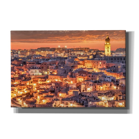 Epic Graffiti 'Matera Italy Sunset' by Mark A Paulda, Canvas Wall Art, 60"x40"