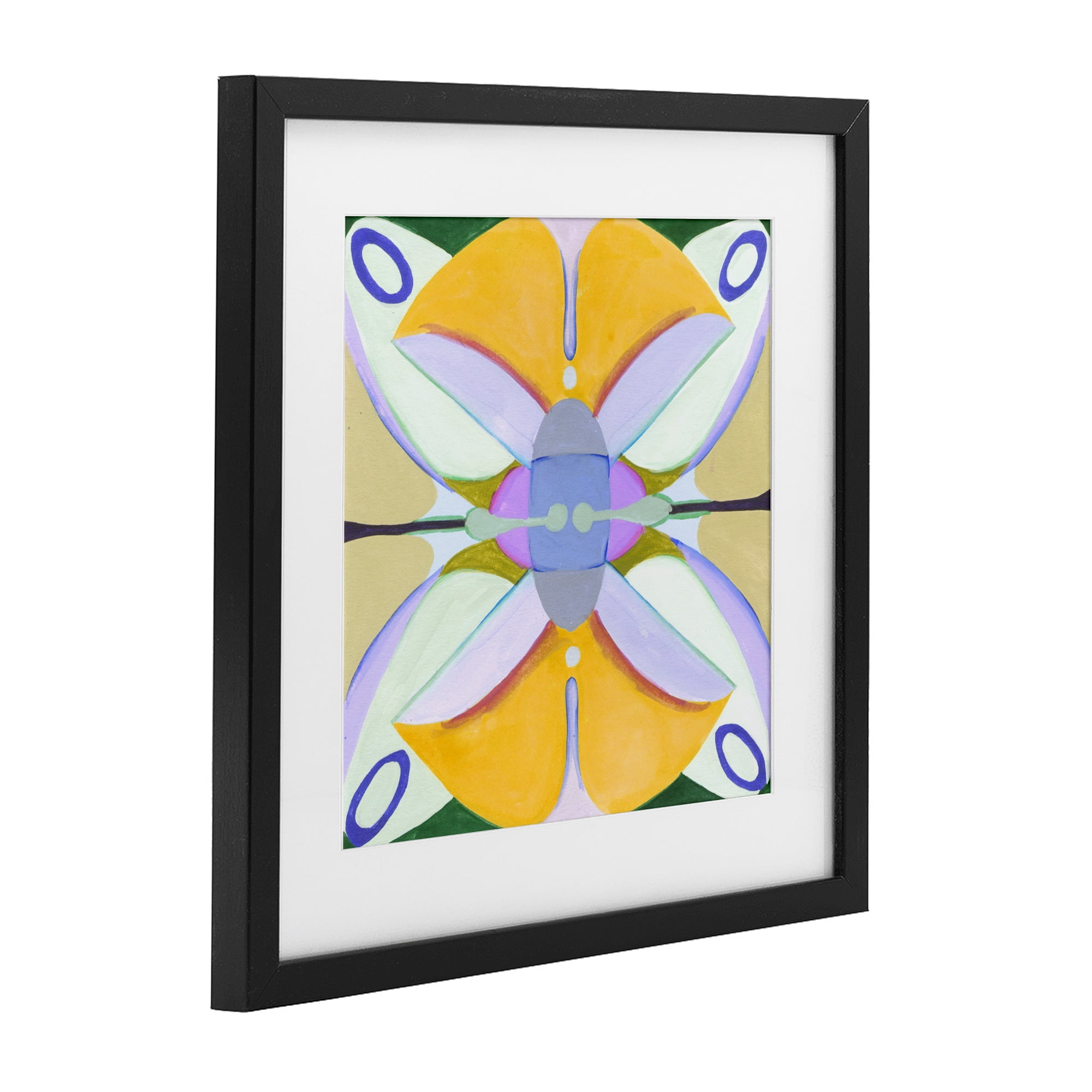 Stupell Industries Warm Revival Kaleidoscope Black Framed Print Under Glass, design by Melissa Wang