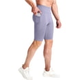 thumbnail image 2 of Breezora Men's Athletic Compression Shorts with Secure Pocket Moisture Wicking Performance Baselayer for Cycling Gym Training and Sports XXL Size Light Violet, 2 of 9
