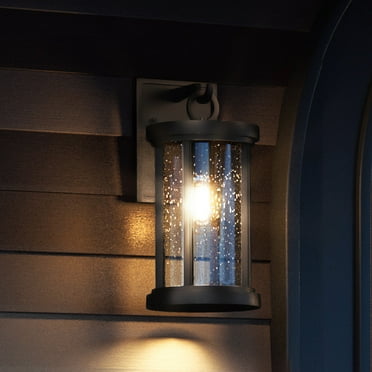 Luxury Nautical Outdoor Wall Sconce, 14''H x 7''W, with Coastal Style Elements, Mediterranean Design, Oil Rubbed Bronze Finish and Seedy Glass, UEX1040