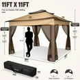 thumbnail image 5 of COBIZI 11x11 Pop up Gazebo Outdoor Canopy Gazebo Patio Gazebo with Mosquito Netting Canopy Shelter with 121 Square feet of Shade for Poolside, Garden, Party and Backyard, Dark Gray(Upgraded), 5 of 18