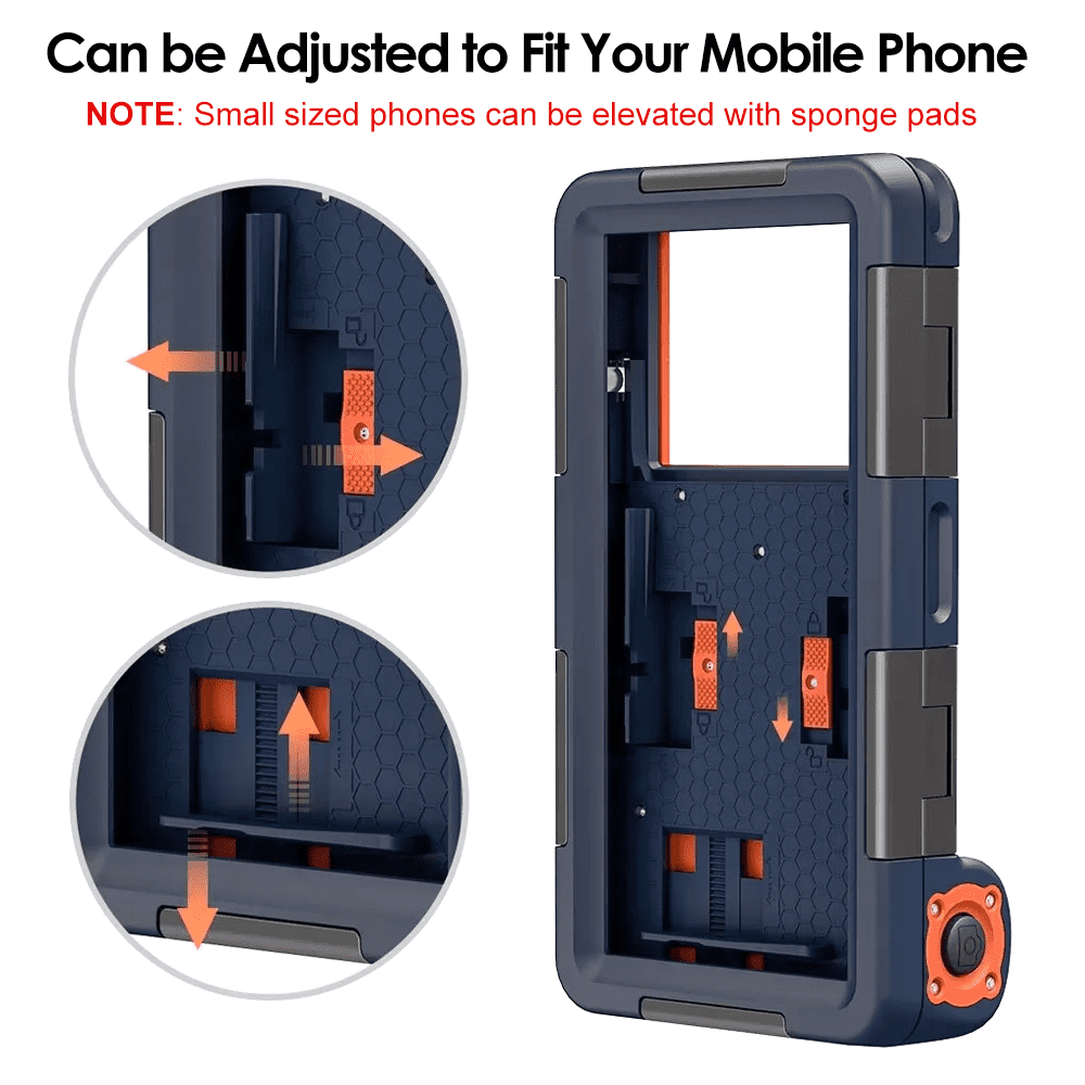 Shellbox 50ft Professional Waterproof Diving Housing for iPhone Samsung Universal Snorkeling Scuba Underwater Smartphones Protective Case for Outdoor Swimming Surfing Drifting with Lanyard(Orange)