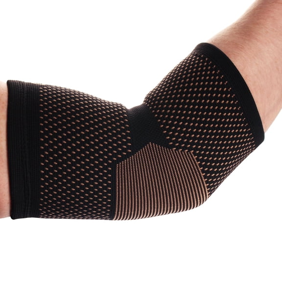 Copper Compression Elbow Sleeve - Black - Large/XLarge - 10 Units