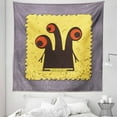 thumbnail image 1 of Abstract Tapestry, Trippy Creature Heads and Large Eyes on Yellow Stamp Illustration, Fabric Wall Hanging Decor for Bedroom Living Room Dorm, 5 Sizes, Warm Taupe Yellow, by Ambesonne, 1 of 1