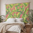 thumbnail image 3 of Green Tropical Leaves Tapestry for Bedroom Wall Hanging Tapestry, Summer Palm Botanical Pink Ceiling Backdrop Tapestries Poster Blanket Wall Decor for Teens Room Living Room Dorm 51" x 59", 3 of 8