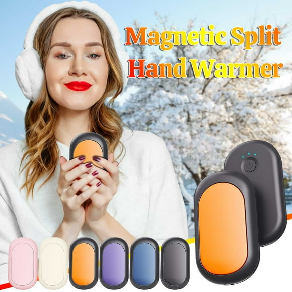 Calentadores de manos magnéticos recargables, cargador USB portátil 2 en 1 con 3 niveles de calefacción para acampada al aire libre y frío en invierno