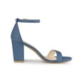 thumbnail image 3 of BLISSFUL STEP Women's Ankle Strap High Block Heels Sandals Haze Blue 7, 3 of 7