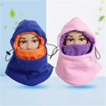 thumbnail image 4 of Winter Thermal Fleece Balaclava Hat Children Cap Full Face Ski Mask Hood Cap ROSE RED, 4 of 8