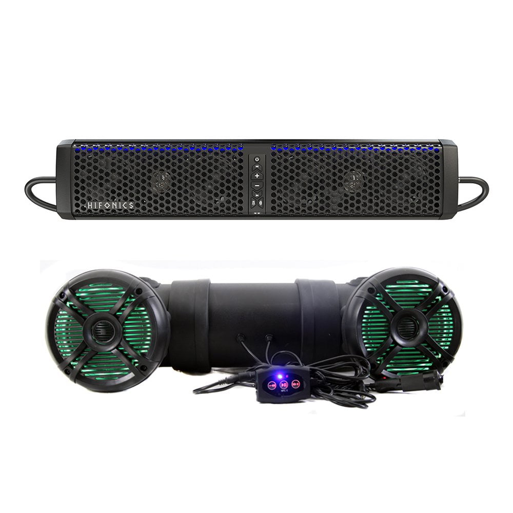 Hifonics Powered Bluetooth ATV UTV Sound Bar + Speaker System with LED
