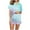 Sky Blue, variant on Kaemgyyd Pajamas Set for Women Short Sleeve Color Block Sleepwear Soft Button down Notch Collar Pjs Set Nightwear Lounge Sets