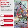 thumbnail image 3 of Mosaic Birds Recycled Glass and Metal Hummingbird Feeder for Outdoors - Hanging Bird Decor for Gardens - Red, 3 of 8