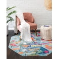 thumbnail image 4 of Rugs.com Vivid Collection Rug – 8 Ft Octagon Aqua Medium-Pile Rug Perfect For Living Rooms, Kitchens, Entryways, 4 of 4