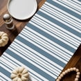 thumbnail image 2 of Blue Polka Dot Stripe Pumpkin Cotton Linen Table Runner, Washable Table Runners for Kitchen, Dining Room, Holiday, Home Party Table Decor, 13x60 Inches, 2 of 9