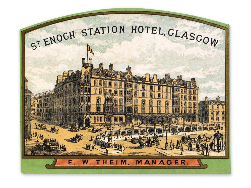 Luggage Label. /Nluggage Label From The St. Enoch Station Hotel In