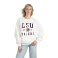 thumbnail image 3 of Women's Gameday Couture White LSU Tigers Premium Fleece Drop Shoulder Oversized Pullover Sweatshirt, 3 of 4