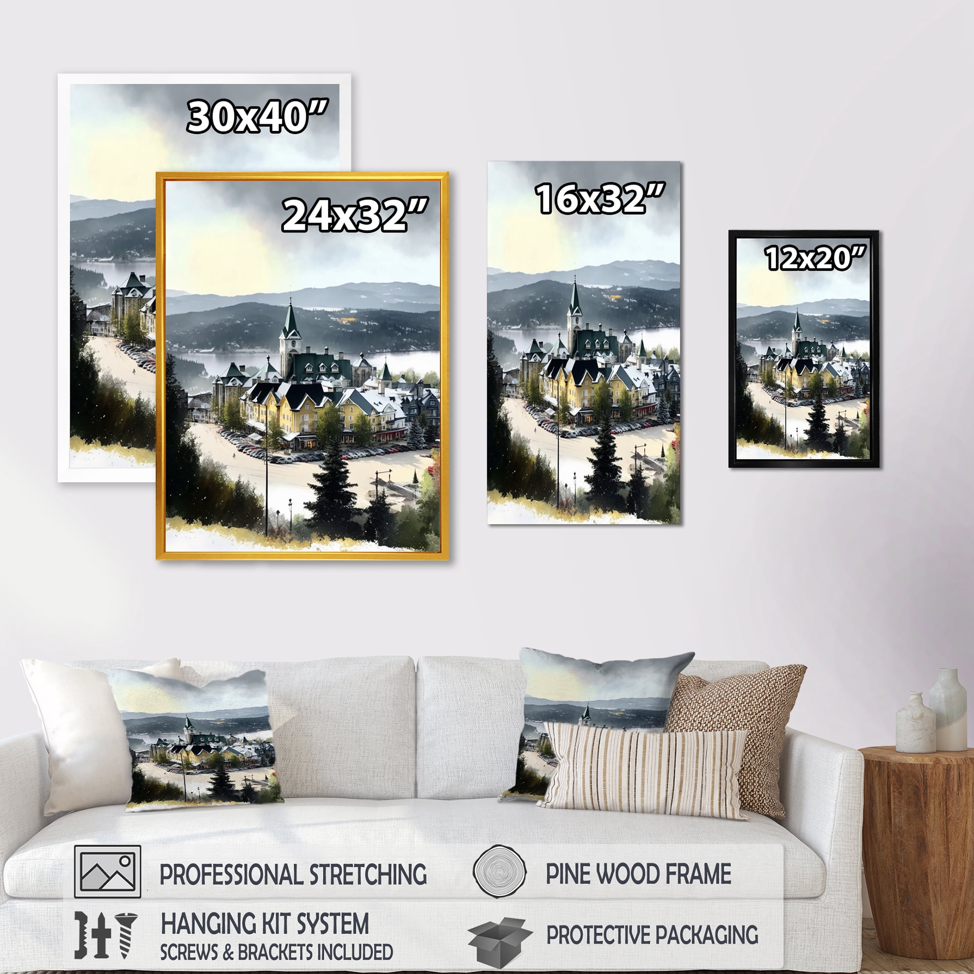 Designart Mont Tremblant Winter Season III Canvas Wall Art