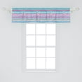 thumbnail image 2 of Ambesonne Tribal Window Valance, Watercolor Aztec Stripes, 42" x 12", Blue Pink Cream, 2 of 3