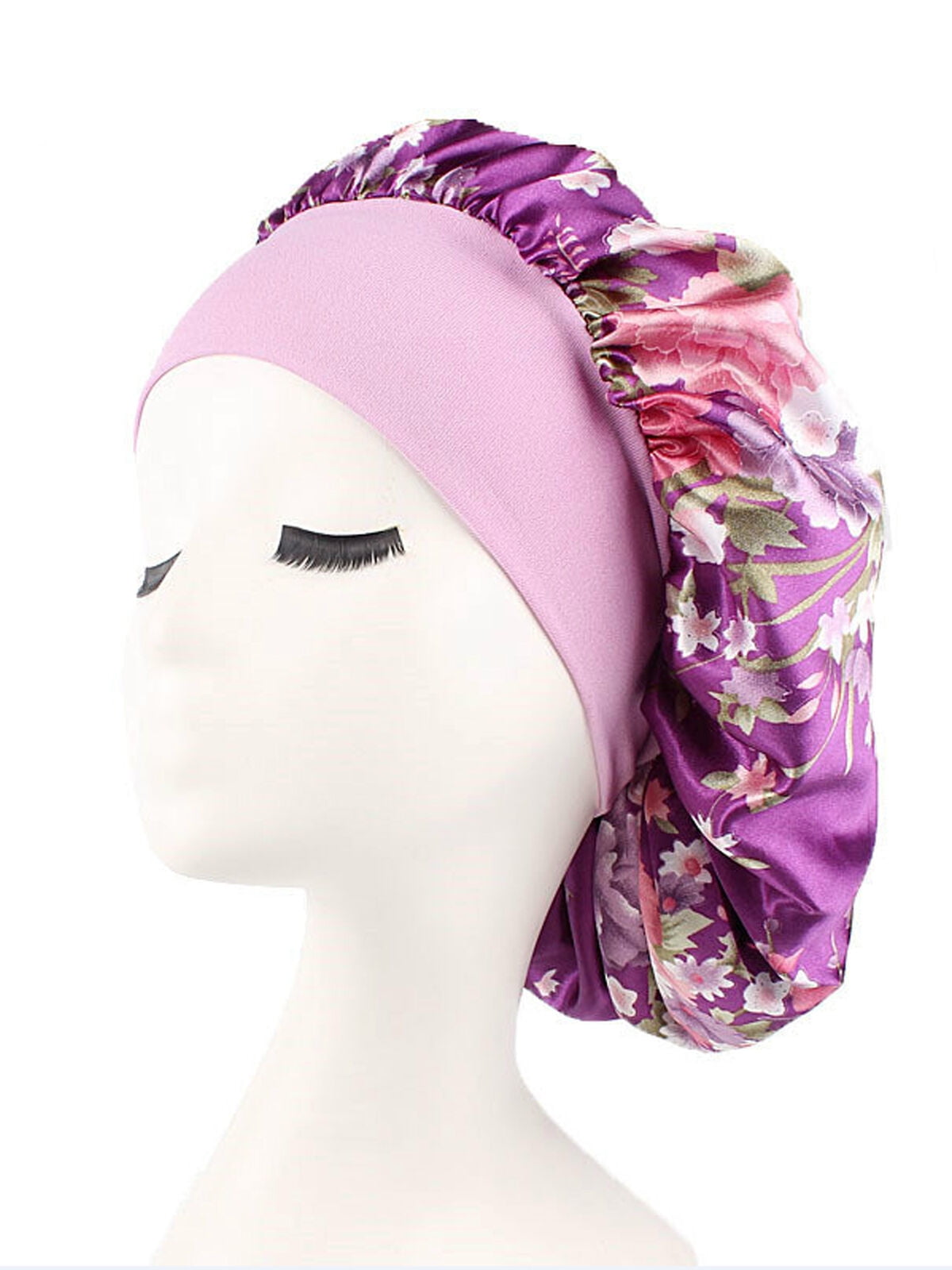 Cathery - Cathery New Elegant Women Silk Night Sleep Cap Hair Bonnet