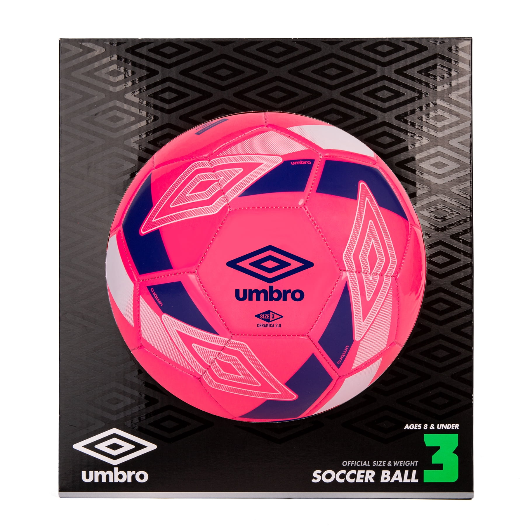 Umbro Ceramica 2.0 Size 3 Youth and Beginner Soccer Ball, Pink