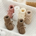 thumbnail image 4 of Baby Girls Booties Nonslip Bottom Lightweight Knitting Infant Socks Shoes Decorative Bowknot Tied For Early Step, 4 of 8