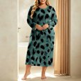 thumbnail image 5 of ZHYou Plus Size Midi Dresses for Women Floral Printed Long Sleeve Round Neck Loose Casual Nightgown Loungewear Sleep Dresses,Multicolor,Size 2XL, 5 of 7