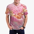 thumbnail image 1 of Balery Abstract Pink Gold Splash Camisa Polo de Hombre con Estampado, de Manga Corta y Tejido Medio, Camisa Tipo Golf Polo-3X-Large, 1 of 6