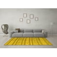 thumbnail image 3 of Ahgly Company Indoor Square Abstract Yellow Contemporary Area Rugs, 5' Square, 3 of 4
