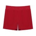 thumbnail image 3 of TiaoBug Girls Kids Gymnastic Shorts Ballet Dance Bottoms Shiny Rhinestones Tumbling Yoga Sports Shorts Burgundy 12, 3 of 5