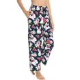 thumbnail image 6 of Salouo Rabbit And Rose Print Women's Pajama Pants Casual Loose Sweatpants PJs Flowy Pants Drawstring Palazzo for Women Wide Leg Pants Lounge Pajama -X-Large, 6 of 8