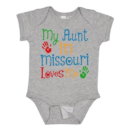 

Inktastic My Aunt in Missouri Loves Me Gift Baby Boy or Baby Girl Bodysuit