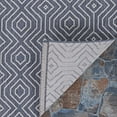 thumbnail image 3 of 3.9' x 5.5' Gray and Ivory Contemporary Rectangular Outdoor Area Throw Rug, 3 of 4