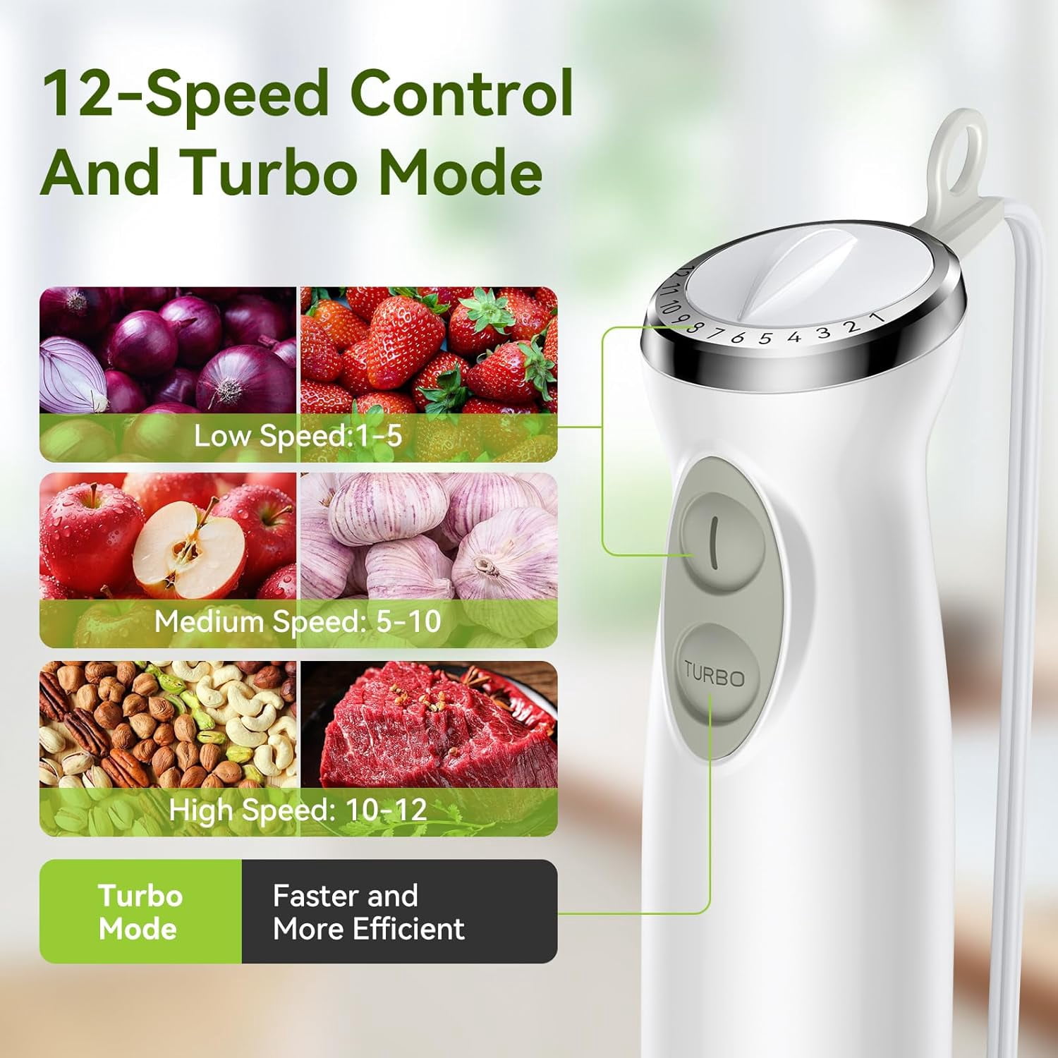 Immersion Blender Handheld 5 in 1, 1000W Hand Mixer Stick with  Beaker Chopper Whisk Milk Frother for Soup Sauce  Food