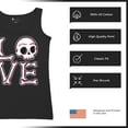 thumbnail image 6 of Love Text Skull Women's Tank Top Vivid Pink Bone Cute Gothic Skeleton Romance Art Valentine Spooky Halloween, 6 of 7