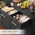 thumbnail image 3 of Homfa Modern Buffet Cabinet with 4 Drawers and 4 Doors, 59" W Sideboard Buffet Storage Cabinet with Shelves, for Kitchen Living Room Bedroom, Black, 3 of 8